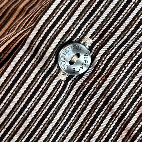 Versace Collection Business Fit Button Down Shirt Mens Striped Neck 15.5 - Picture 11 of 11